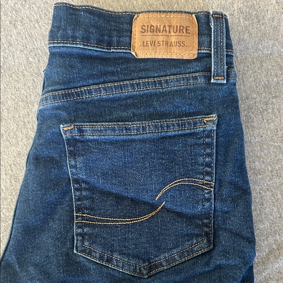 Women's Dark Blue Denim Shorts - Picture 2 of 3